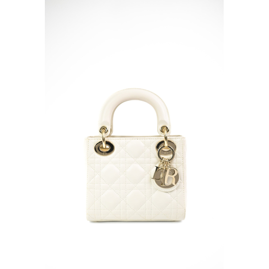 Dior Lady Dior Mini White Lambskin
