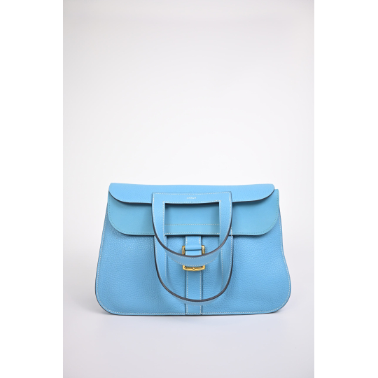 Hermès Halzan Light Blue Togo Leather