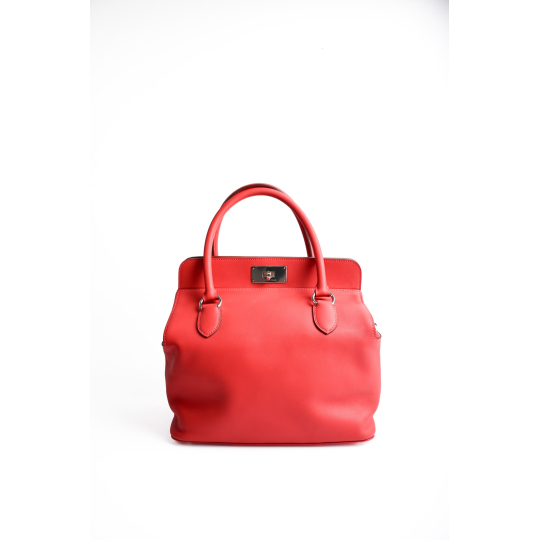 Hermès Toolbox Red Swift Leather Palladium Hardware
