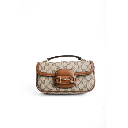 Gucci Horsebit 1955 Mini Shoulder Bag Beige GG Supreme Canvas