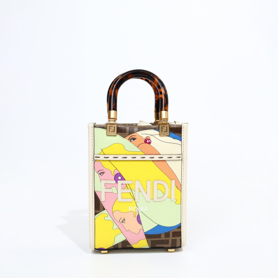 Fendi Sunshine Shopper Mini FF Canvas Pop Art Print