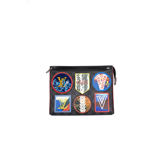 Louis Vuitton Pochette Voyage Monogram Eclipse Patches
