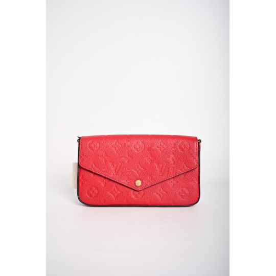 Louis Vuitton Pochette Felicie Red Monogram Empreinte Leather