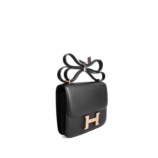 Hermes Constance 18 Epsom Black Rose Gold Hardware