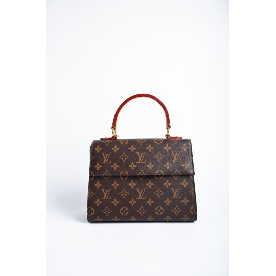 Louis Vuitton Cluny BB Brown Monogram Canvas Fuchsia Lining