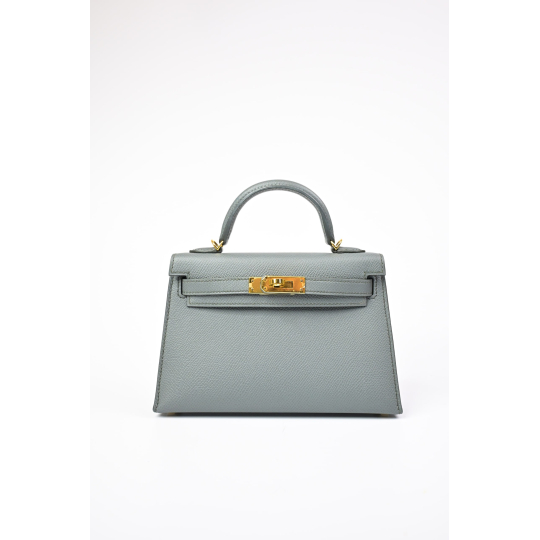 Hermès Kelly Sellier Grey-Green Epsom Leather