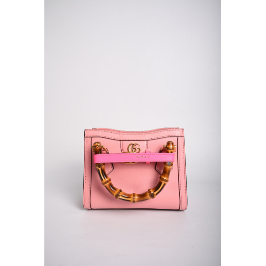 Gucci Diana Mini Tote Bag Pink Leather Bamboo Handle