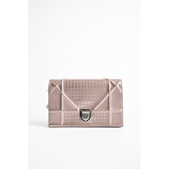 Dior Diorama Pink Metallic Micro-Cannage Leather