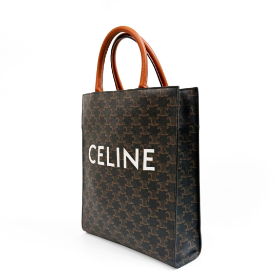 Celine Vertical Cabas Triomphe Canvas Brown
