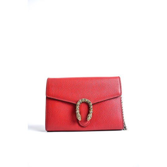 Gucci Dionysus Wallet on Chain Red Grained Calfskin
