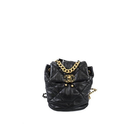 Chanel 19 Backpack Black Lambskin