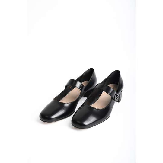 Dior Mary Jane Pump Black Patent Leather Low Block Heel
