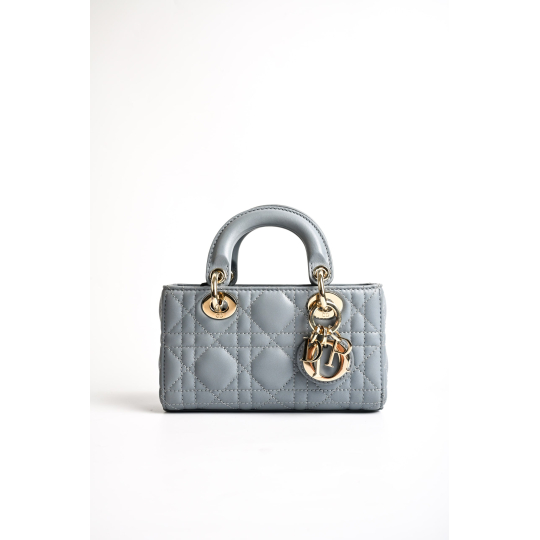 Dior Lady D-Joy Micro Grey Cannage Lambskin