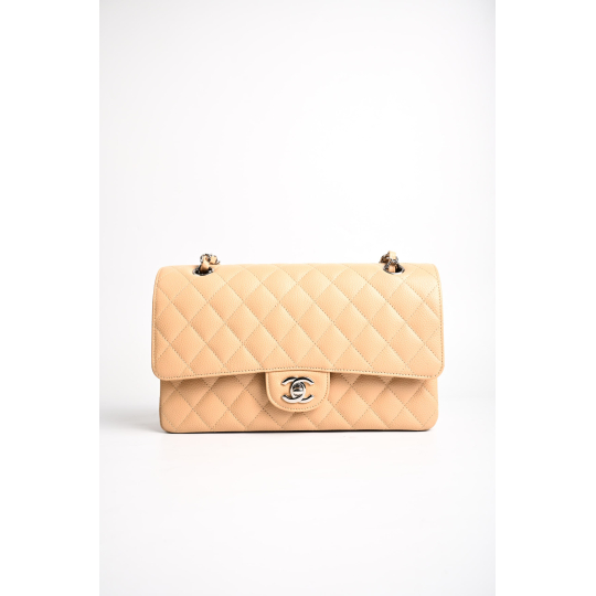 Chanel Classic Flap Medium Beige Caviar Leather