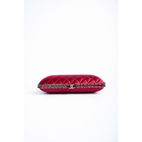Chanel Clutch with Chain Red Quilted Satin