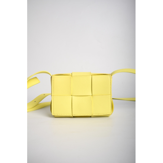 Bottega Veneta Cassette Yellow Intrecciato Lambskin