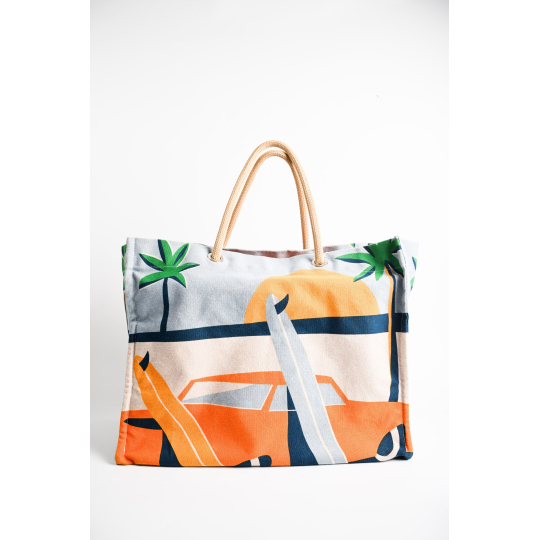 Dior Beach Tote Blue Printed Canvas