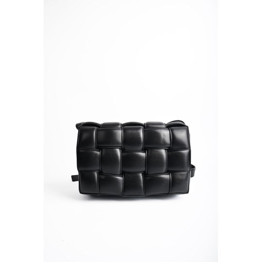Bottega Veneta Padded Cassette Crossbody Bag Black Lambskin