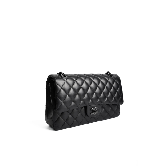 Chanel Classic Flap Medium So Black Lambskin Black Hardware