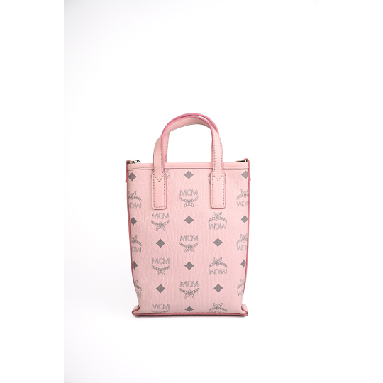 MCM Anya Mini Tote Pink Visetos Coated Canvas