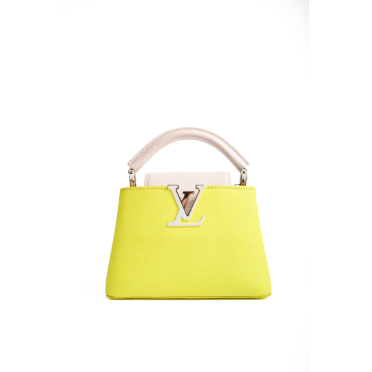 Louis Vuitton Capucines Mini Bicolour Yellow and Pink Taurillon Leather