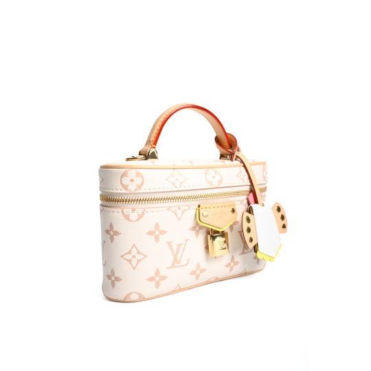 Louis Vuitton Vanity PM Monogram Giant Pink Beige Canvas Top Handle
