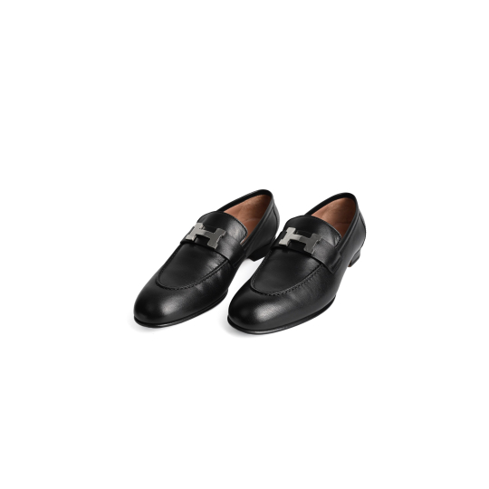 Hermes Destin Loafer Black Calfskin Silver H Buckle