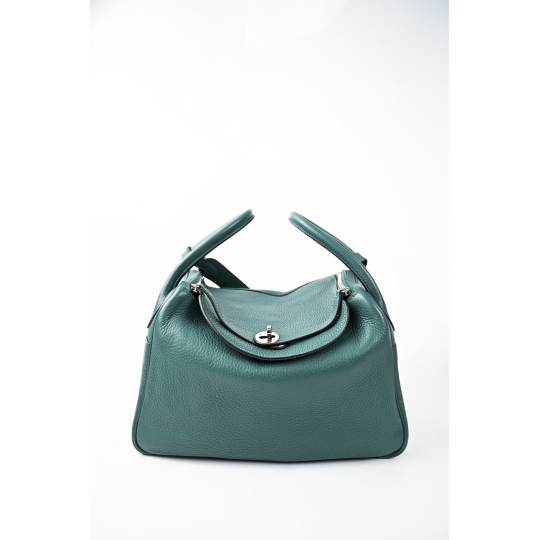 Hermès Lindy Green Clemence Leather