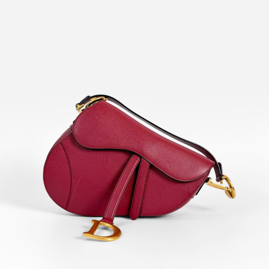 Dior Saddle Bag Red Grained Calfskin