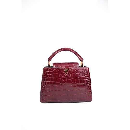 Louis Vuitton Capucines BB Burgundy Crocodile Leather