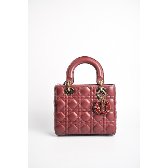 Dior Lady Dior My ABCDior Small Burgundy Lambskin