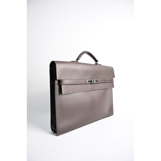 Hermes Kelly Depeches Briefcase Brown Leather