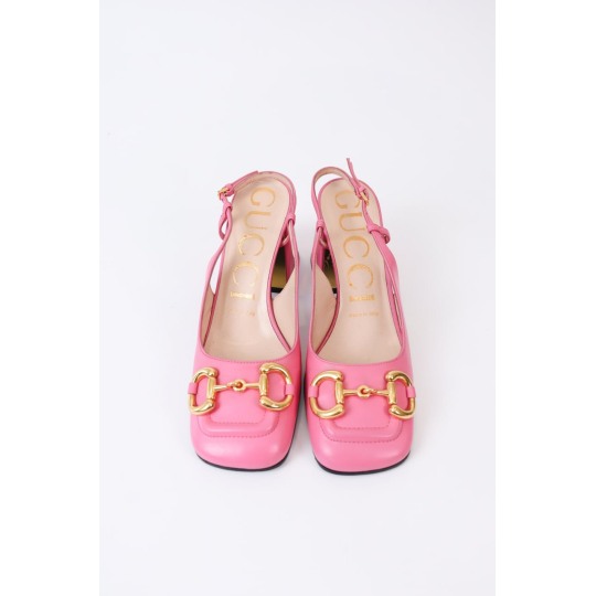 Gucci Horsebit Slingback Pump Pink Leather