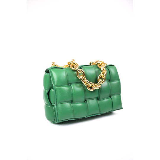 Bottega Veneta Padded Cassette Crossbody Bag Green Lambskin
