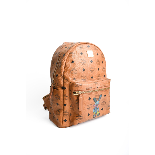 MCM Stark Bebe Boo Backpack Visetos Cognac Mini