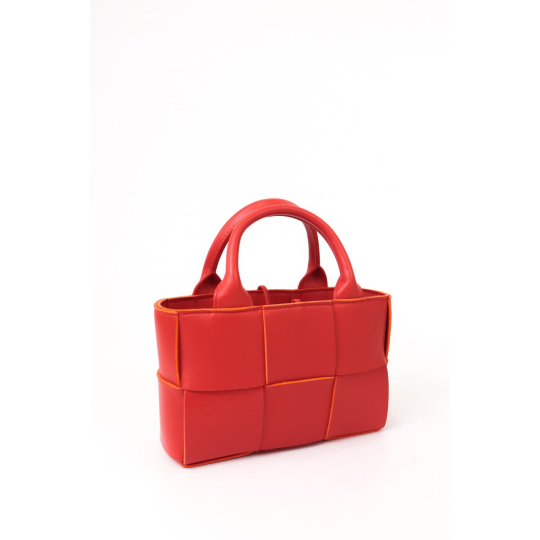 Bottega Veneta Arco Tote Mini Red Intrecciato Leather