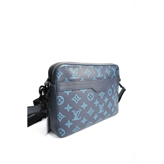 Louis Vuitton Trio Messenger Monogram Eclipse Pastel Blue Canvas Crossbody