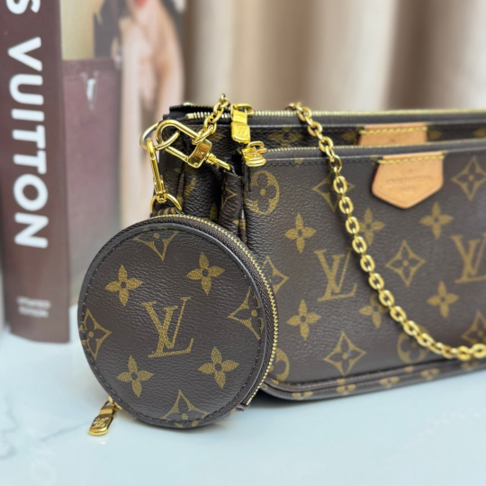 Louis Vuitton Multi Pochette Accessoires Monogram Canvas Pink Strap