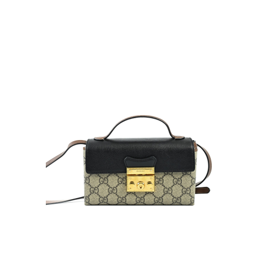 Gucci Padlock Mini Top Handle Beige GG Supreme Canvas