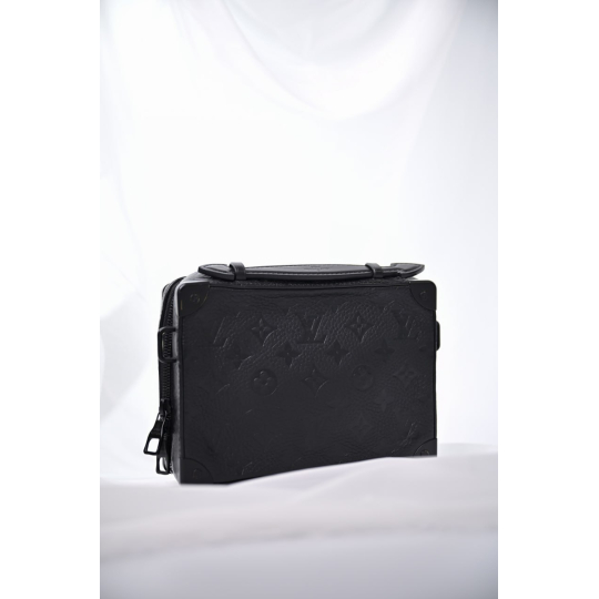 Louis Vuitton Soft Trunk Black Monogram Embossed Leather
