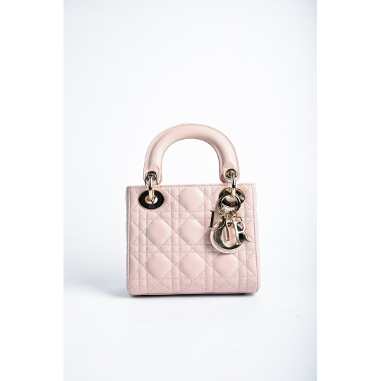 Dior Mini Lady Dior Pink Cannage Lambskin Chain Strap