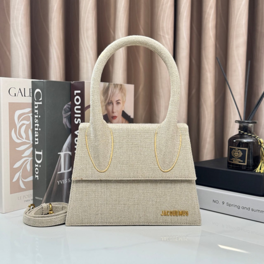 Jacquemus Le Chiquito Moyen Beige Linen Canvas