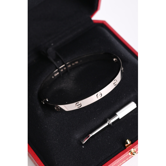 Cartier Love Lắc Tay Vàng Trắng Size 19