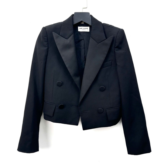 Áo Blazer Saint Laurent Spencer Tuxedo Đen Size F34