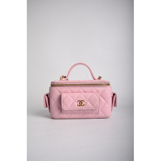 Chanel Small Vanity Case with Chain Pink Lambskin