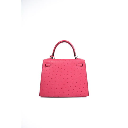 Hermès Kelly Pink Ostrich Leather