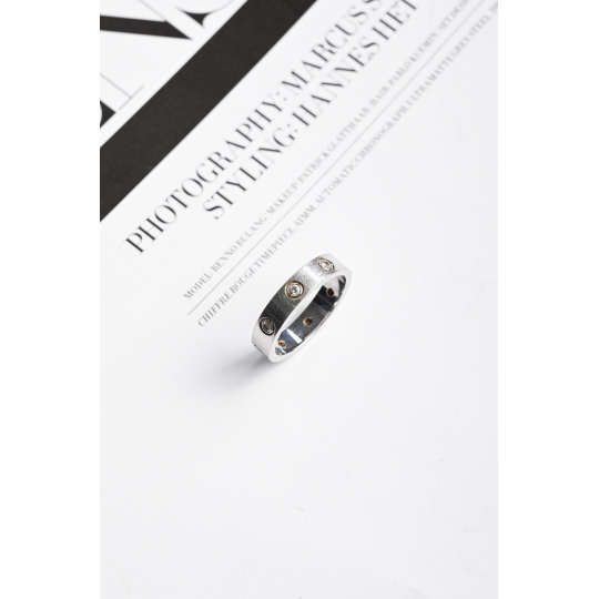 Cartier Love Ring Small White Gold 8 Diamonds Size 51