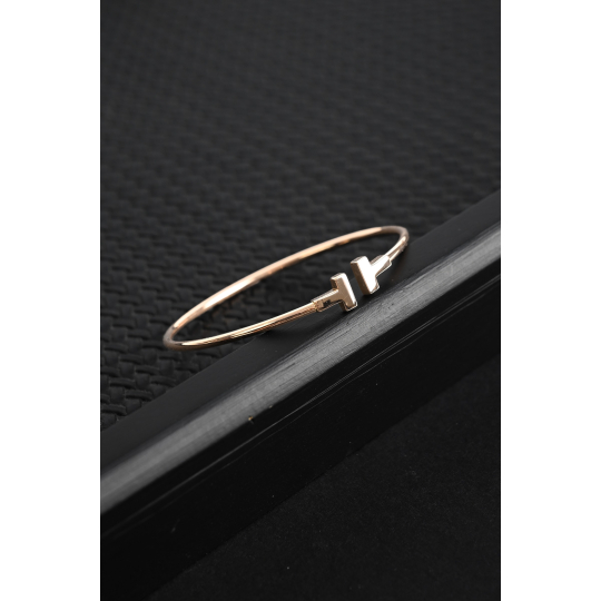 Tiffany And Co T Wire Bracelet Rose Gold Size 15-16