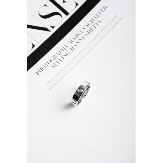 Cartier Love Ring White Gold 3 Diamonds Size 57