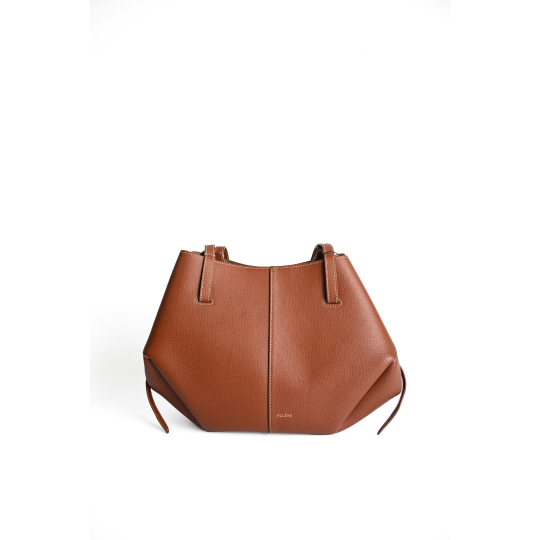 Polene Cyme Tote Camel Textured Leather